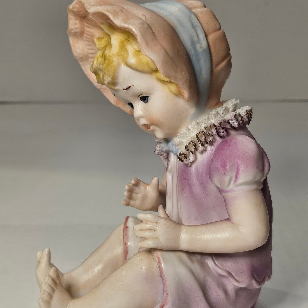 Vintage 1950s Piano Baby by Arnart 5th Ave Blonde Baby Pink Bonnet & Dress